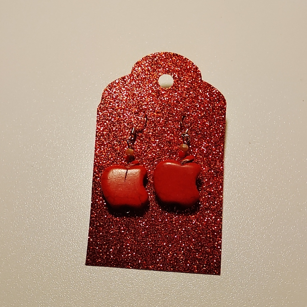 Red Apple Shaped Earrings